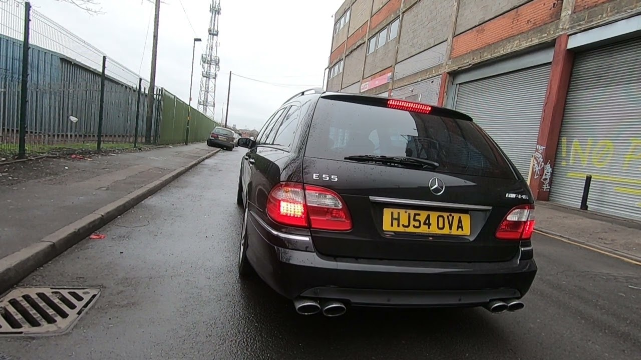 Mercedes E55 AMG Kompressor Wagon Exhaust Sound  Launch   old school V8 Supercharged Sound