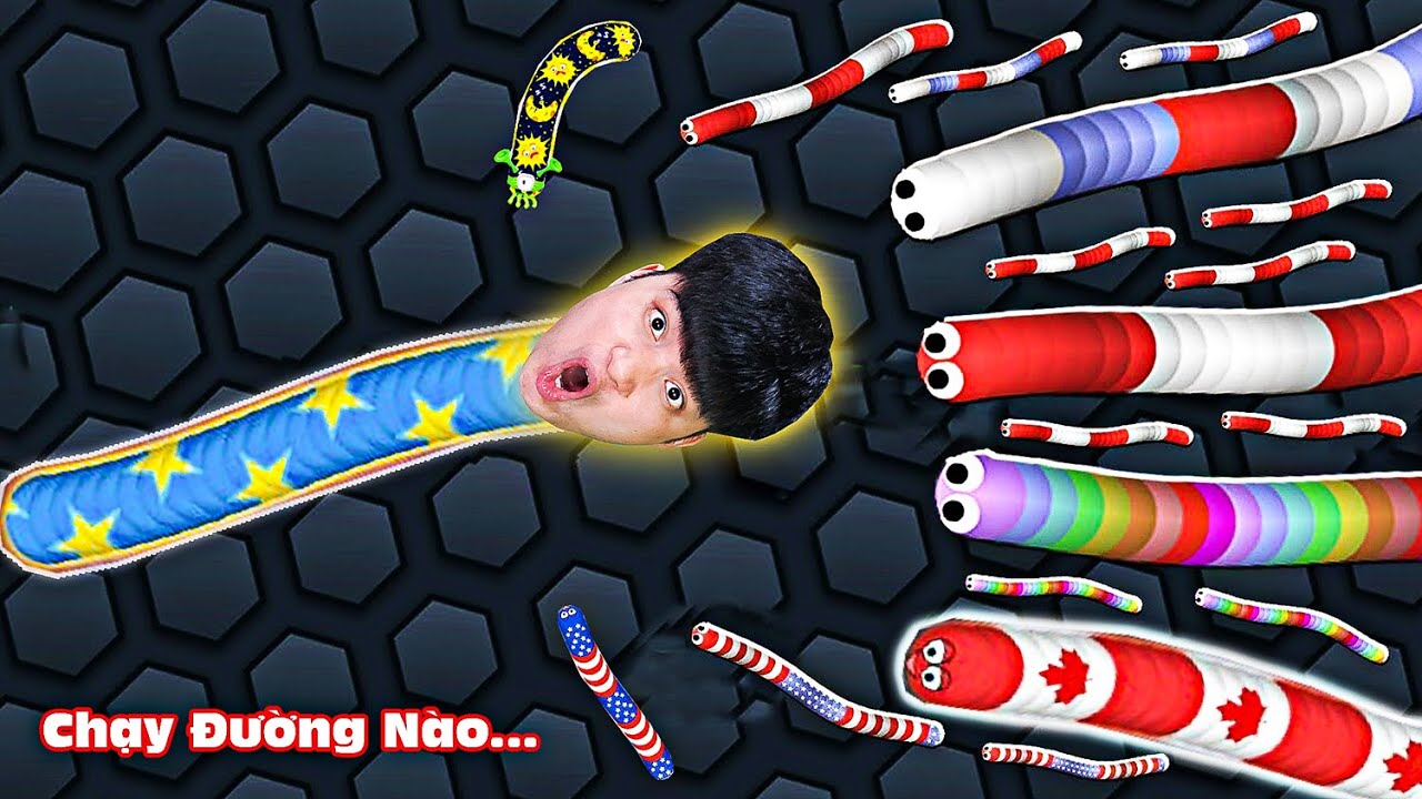 Gấu Đỏ Tìm Cách Thoát Khỏi 500 Con Rắn Săn Mồi Huyền Thoại ( wormate.io )