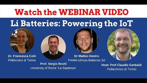 ENABLES Energy Storage Webinar (Lithium Batteries) 20th April 2020
