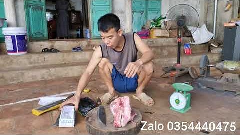 Test dao chặt mũi nhọn thép vòng bi Japan với xương đầu lợn