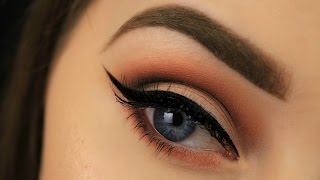 How To: Make Blue Eyes Pop! | Orange Smokey Eye