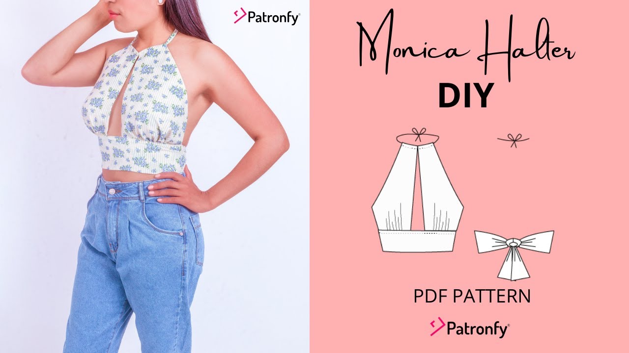 DIY Monica Halter Crop Top |How to Make a Crop Top (Pattern Available ...