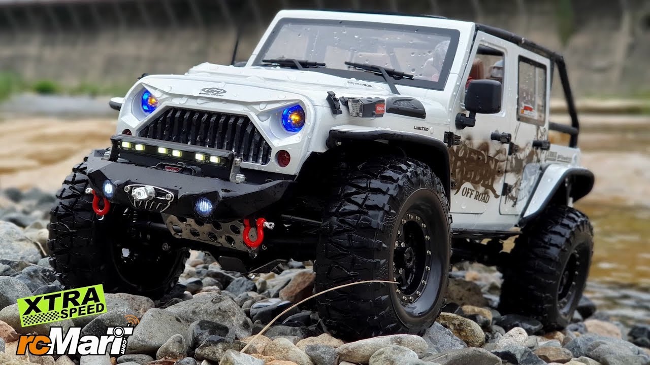 RC Car Xtra Speed XS01 Jeep Wrangler Valley Diving Rock Crawling - YouTube