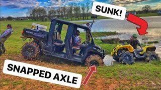 SNAPPED Axle & SUNK Outlander QUAD!