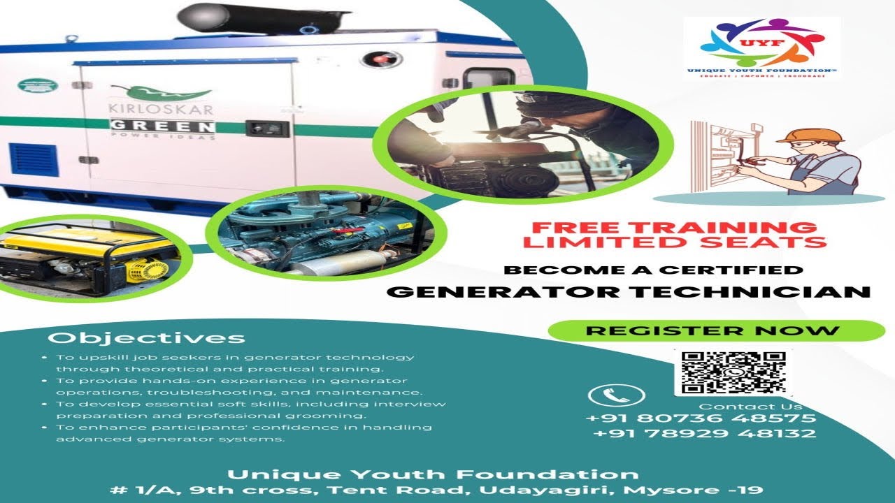 Free Generator Technician Course from UNIQUE YOUTH FOUNDATION - YouTube