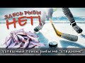 Зимняя рыбалка на стадионе, прям как в анекдоте)) Плотва на безмотылку и первая щука на жерлицу