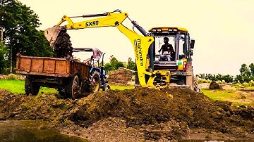 Mahindra Earthmaster  Sx90 Backhoe Loader Loading  Mud  & Solid on Tractor