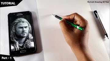 Drawing Thor | Chris Hemsworth Portrait Drawing - Step By Step / Portrait Drawing Of Thor - Part 1