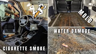 Deep Cleaning The DIRTIEST Van I&#39;ve Ever Built | 12 Hour Smoker Van Transformation