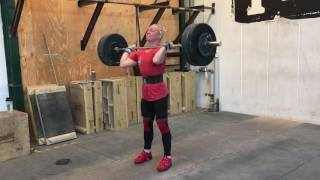 Hang clean + split jerk: 85 x 1 rep by Julie Abildgaard