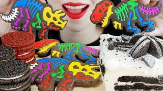 ASMR CAKE & ICE CREAM & DINOSAUR COOKIE & OREO & OREO CAKE & NANA EATING SOUND