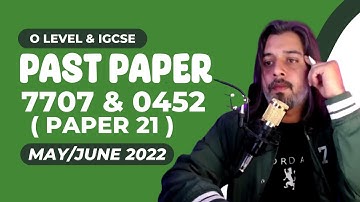 O Level Accounting yearly Past Paper Accounting M/J P21 2022 (GCE 7707 & IGCSE 0452)