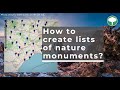 Wiki Loves Earth: How to Create Lists of Nature Monuments