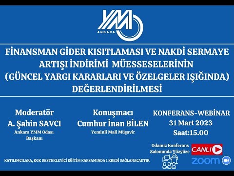 Finansman Gider Kısıtlaması ve Nakdi Sermaye Artışı İndirimi  Müesseselerinin Değerlendirilmesi