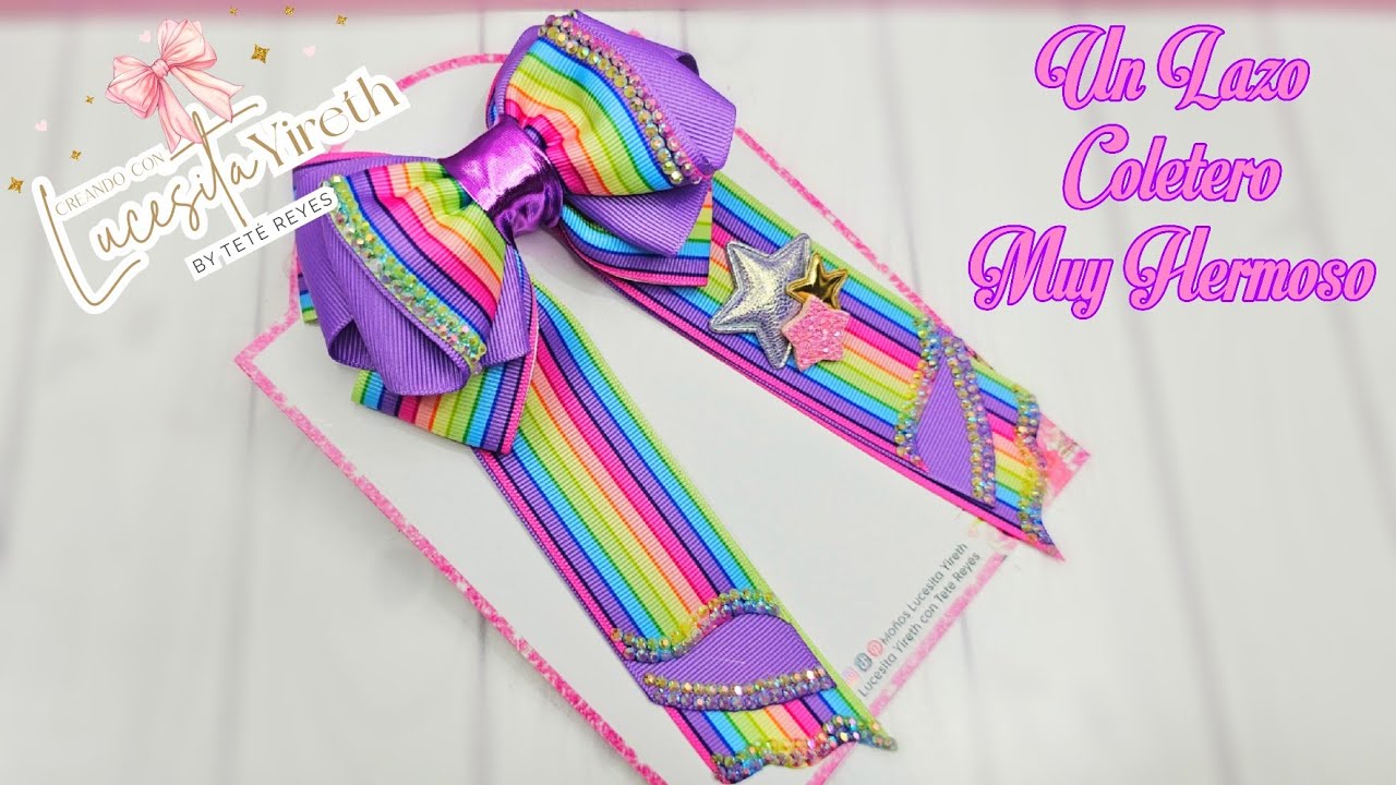 Lazo coletero con listón de 3.8 #lazos #moños #tutorial #facil 