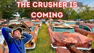 There are HUNDREDS of Antique Cars in this Oklahoma Junkyard... But the CRUSHER is Coming!