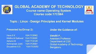 Linux - Design Principles and Kernel Modules