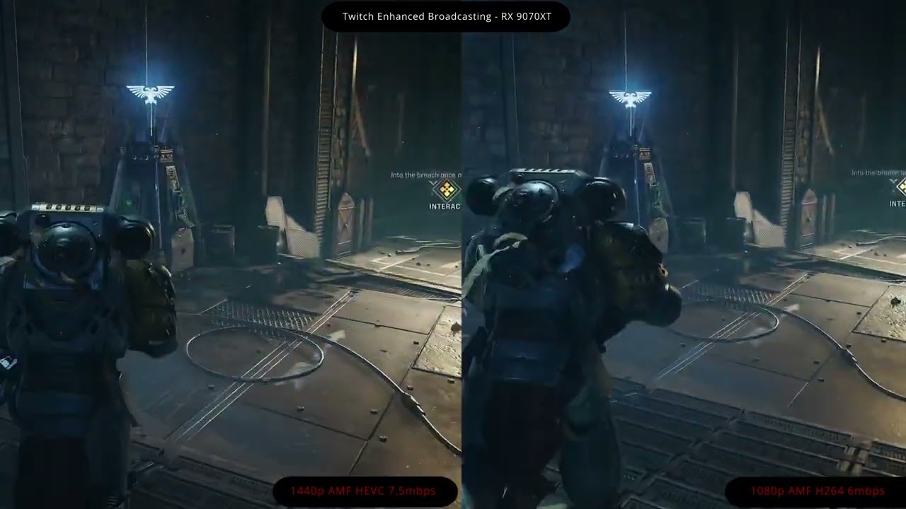 Twitch Enhanced Broadcasting - HEVC - Bitrate Comparison - 1440p v 1080p - Space Marine 2 - Part 2