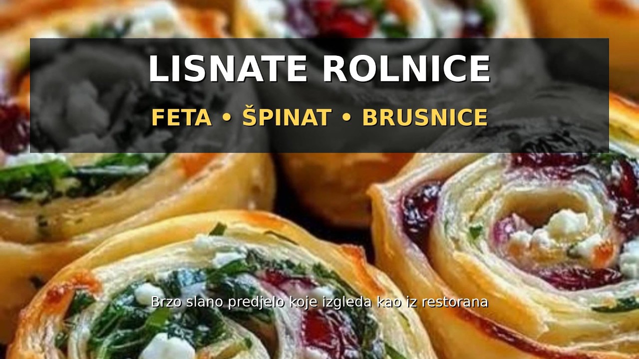 Lisnate rolnice s fetom, špinatom i brusnicama