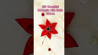 #diy #handmade #craft #kanzashi #ribbonflowers #tutorial #hairclips #bobbypin  #youtubeshorts