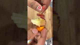 Cutting apple 🍎 into a majestic fan #cuttingart #odiasong #jayjagannath #shorts