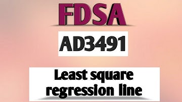 Least square regression line in FDSA tamil||AD3491||Anna university reg-2021.