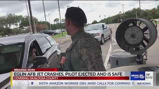 Eglin AFB jet crashes, pilot ejected and is safe