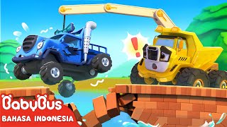 Oh Tidak! Jembatannya Putus! 🚚🛞| Monster Truk | Lagu Mobil | Lagu Anak | BabyBus Bahasa Indonesia