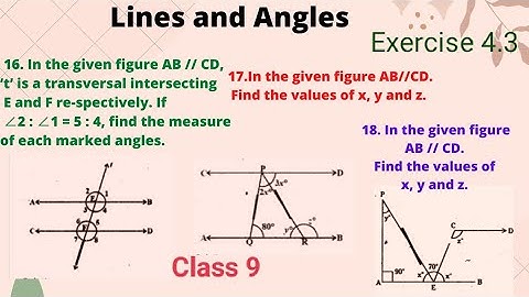 Lines and Angles Exercise 4.3/ Lines and Angles class 9/ Lines and Angles 9th  16 17,18 problem s