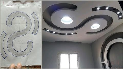 How to mark S shape false ceiling design for bedroom || paper drawing