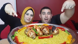 تحدى الانتقام ٤جوز حمام كداب مع ملوخية مع أرز بسمتى ضد قناة (احلى اكلة مع ام محمد)