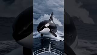 Giant orca whale emerges from the Atlantic Ocean #scary #attacks #moments