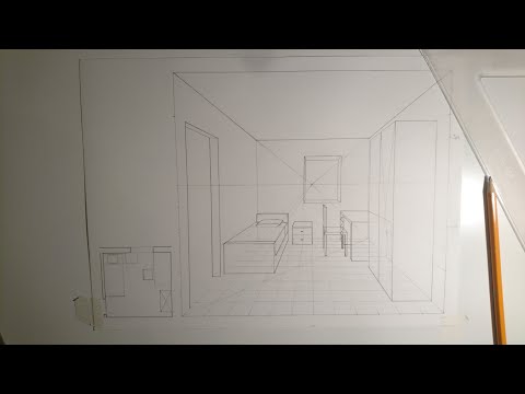 Disegnare una stanza in prospettiva centrale - Gli arredi - YouTube