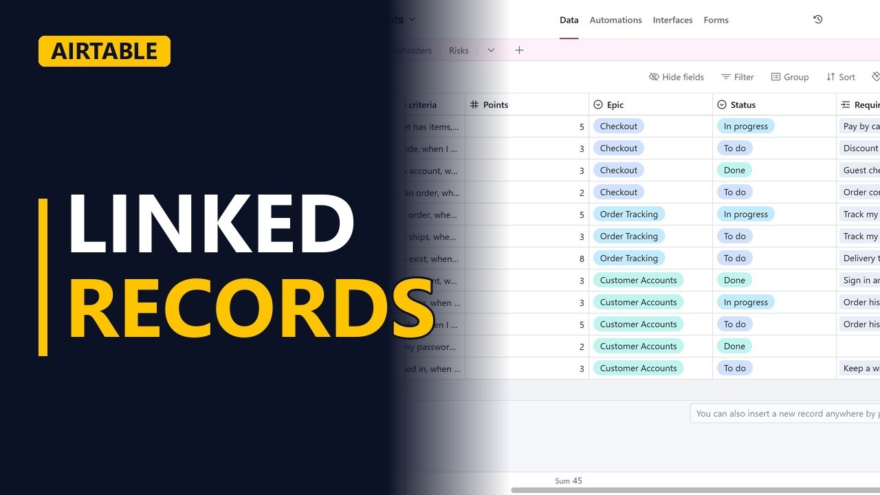 Airtable Linked Records: Connect User Stories to Requirements