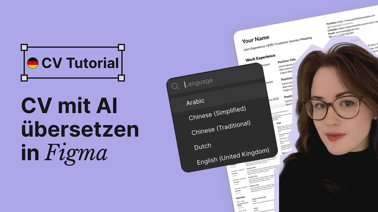 Lebenslauf mit AI übersetzen in Figma: Sprache ändern I CV Tutorial ...