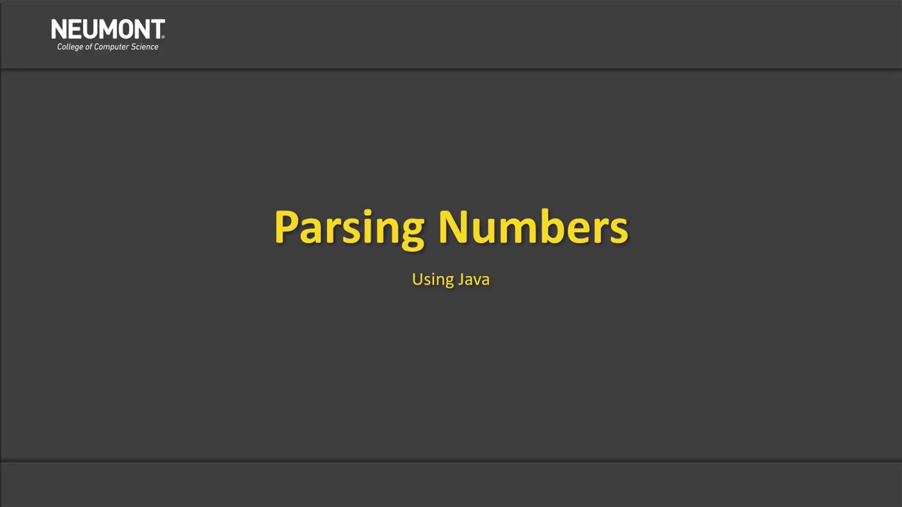 Intro - Parsing in Java