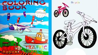 Bicycle Coloring Page 🚲🎨  Coloring Book for Kids Drawing & Coloring