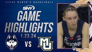 Paige Bueckers gets past injury scare to score 26 in win over Marquette | UConn Highlights | SNY