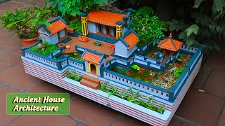 Surprising ideas! How to build an ancient Asian house with fish tank