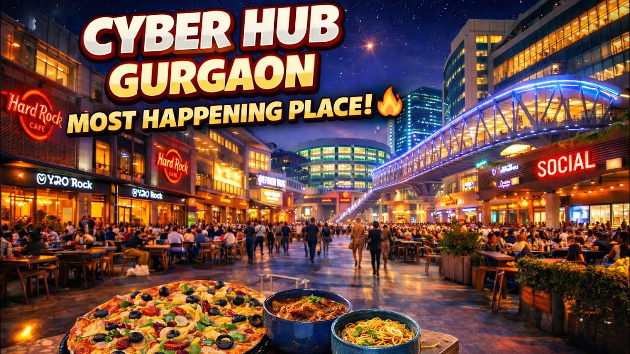 Cyber Hub Gurgaon Evening Vlog | Exploring Food, Lights & Vibes 🌆🍽️