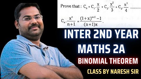 Binomial theorem@maths naresh eclass