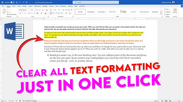 How to clear all formatting in Microsoft Word