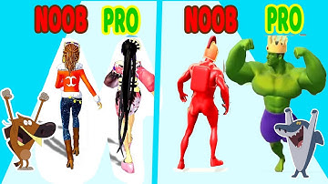 Perfect Level #37 NOOB VS PRO VS HACKER in Run Rich 3D, Muscle Rush -  android ios Zig and Sharko