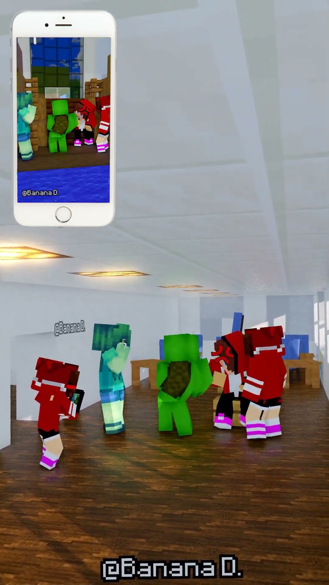 little JJ sister recording JJ sister vs zombie girl ??? in Monster School