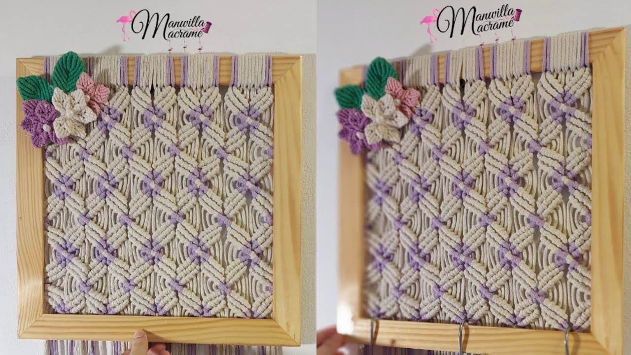 أسهل فريم خشب مكرميه /Wooden Macrame Frame/ديكور مكرميه متعدد الاستخدام /manal.elmawardy 