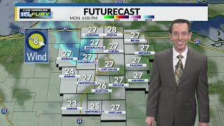 Lake effect snow showers continue N/NW