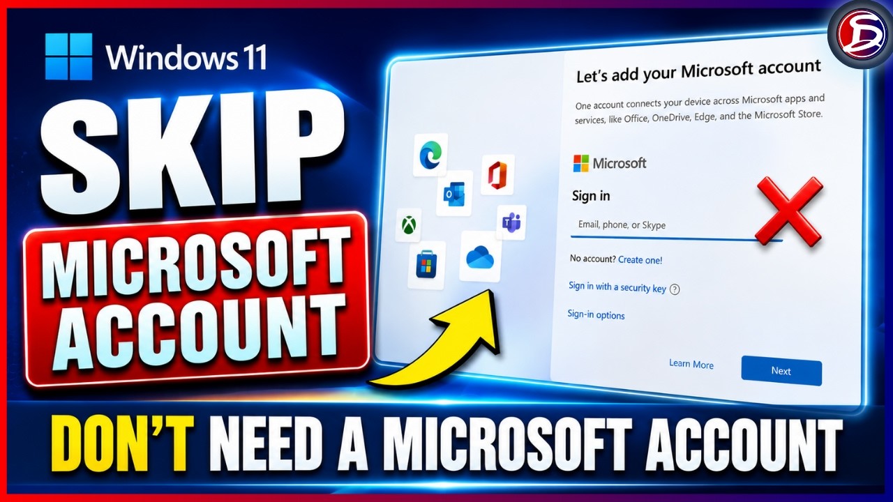New SKIP MICROSOFT ACCOUNT When Installing Windows 11, Bypass