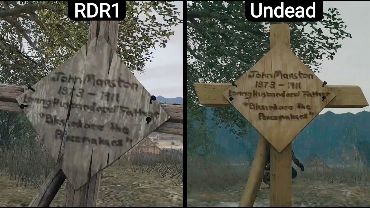 The way John’s grave appears in RDR1 is completely different in Undead ...