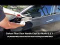 TESLA Model 3 & Y Carbon Fiber Door Handles Caps from RPM TESLA