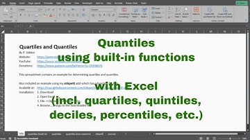 Excel - Quantiles and Quartiles (built-in functions)